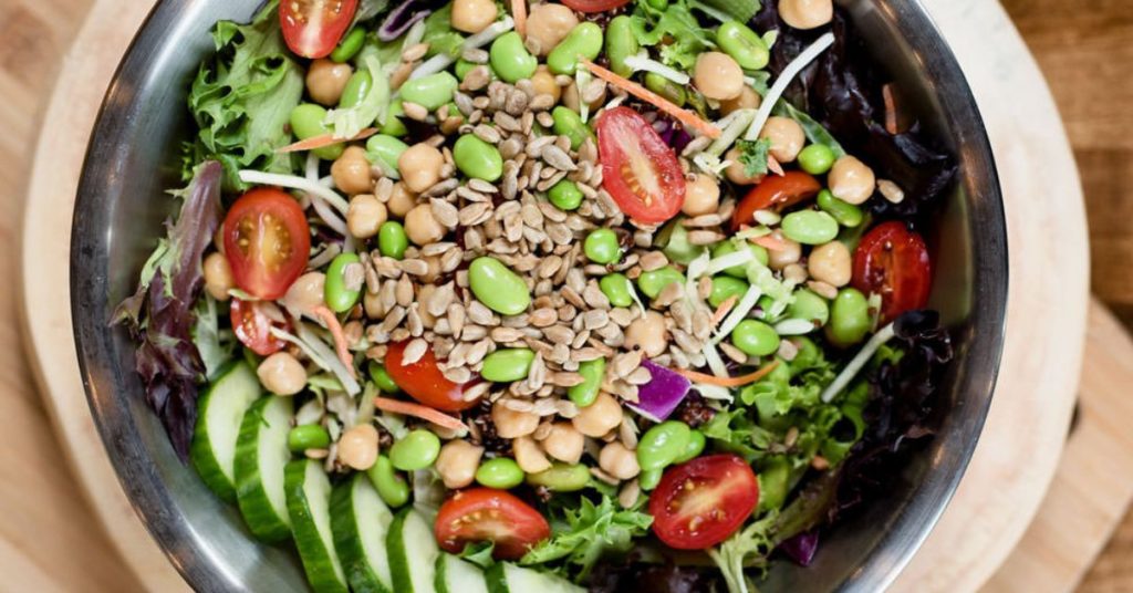 vegan power salad at Vinaigrette Salad Kitchen